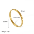 18k gold plated titanium steel bangle featuring a textured geometric rhombus design - Rhombus Faceted Style (TB7111-6)