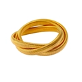 Three-layer wrap bangle with gold snake chain texture in 18K gold-plated stainless steel - 18cm / Gold