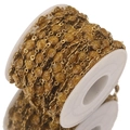 18K gold plated stainless steel chain with glitter gold discs for DIY jewelry making - 1m / Yellow