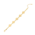 Golden bracelet with five four-leaf clover charms on a flat snake chain - Radiant Clover Style (3#)