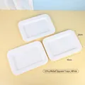 Single Layer Rectangular Embossed Set of 3 White