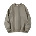 Classic crewneck sweatshirt in olive green with dropped shoulders and ribbed cuffs - Khaki Green