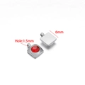 Silver square pendant with red zircon stone inlay for jewelry making DIY designs - 6mm / Square Steel Orange Red