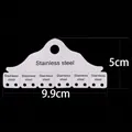White stainless steel jewelry display card with grid texture and size 9.9cm x 5cm - Grid Texture For Stainless Steel (Style 12-6D) / Large