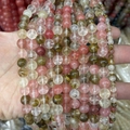 Armbänder aus natürlichen Kristall- und Chalcedonperlen in Rosa, Grün und Braun - 4mm (ca. 88 Perlen) / Wassermelonen-Haut-Jaspis A150