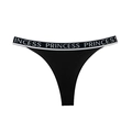 Tanga deportivo de algodón negro para mujer con banda elástica de letras PRINCESS - S / Negro