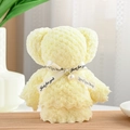 Cute yellow coral fleece towel bear with pearl ornament and Just for you ribbon gift - 30*30cm / Pearl Bear Yellow