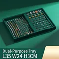 Dark green velvet jewelry tray for rings and bracelets, size 35x24x3cm elegant display - Dual-Use Tray