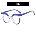 Dark purple round owl style blue light blocking glasses frames with C6 color variant - Gradient Blue
