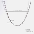 Silver stainless steel star link necklace with 450mm chain and geometric design - Star Link (567-06)