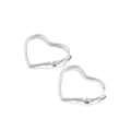 Aros grandes de corazón plateado con textura de cuerda trenzada para mujer - Color Acero (KE100112-KFC) / 33mm