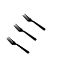 Three black forks set for cow themed farm birthday party decorations and tableware - Forks 10pcs