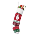 Chaussette de Noël tricotée avec bonhomme de neige pour décoration festive maison - Style 2 (Bonhomme de neige Sapin de Noël)