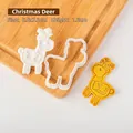 Christmas reindeer cookie cutter and stamper for fondant baking, size 5.6x7.5cm - 5.6x7.5cm