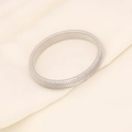 Close-up of silver-tone stainless steel Tubogas bracelet showing elastic snake chain texture - Silver-10mm
