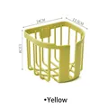 Bright yellow wall-mounted tissue storage basket with 14cm x 13.5cm x 11cm dimensions - Yellow