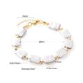 Detail of 18K gold plated stainless steel bracelet with rectangular pearls and gold beads - Silver White Rectangle Stainless Steel Beads Bracelet