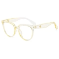 Fashionable oversized square glasses frame in transparent jelly yellow finish for women - Light Yellow