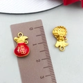 DIY gold lucky money bag pendant for jewelry making with scale measurement - Copper Coin Fortune Bag Style (22797)