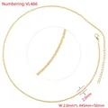 Detail view of 2.0mm gold-toned twist chain necklace with lobster clasp and extension - VL486 Gold Necklace