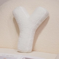 Letter Y decorative throw pillow in soft white sherpa fleece for home sofa decor - Letter Y