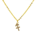 Collier pendentif signe Sagittaire doré avec cristaux de zircone en micro-pavage - Style Sagittaire (SN226-9-45CM)