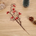 Künstlicher Weihnachts-Zweig mit roten Beeren auf Holzhintergrund für festliche Deko - 40CM / Rot
