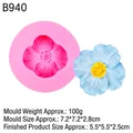 Pink poppy flower silicone mold for DIY candles and soap with 100g weight and 7.2cm size - B940 Pink - 3D Flower