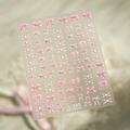 Adesivi per unghie con fiocchi rosa TL-345 e perle 3D per manicure dolci e femminili - Fiocco rosa in rilievo (TL-345)