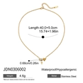 Collana a stella in acciaio inossidabile dorato, impermeabile e anallergica da donna - Stile Cuore e Croce (JDN0306002)