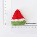 Handmade crochet watermelon charm, red and green knit fruit pendant with dimensions 4.5x4.8cm - Combed Cotton Knitted Watermelon