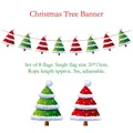 Christmas tree paper banner garland with 8 red and green adjustable hanging flags - Western Style Xmas Tree Banner