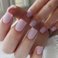Matte square press-on nails in soft lavender pink color for a professional finish - Matte Light Pink Purple Style (JP3177) - Glue Type