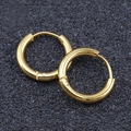 Minimalist polished golden stainless steel hoop earrings with secure clasp closure - 2.5*8mm / Gold