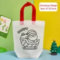 DIY Christmas Santa sleigh non-woven bag with red handles, size 37x22.5cm - Christmas Sleigh