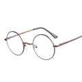 Gafas de sol redondas de metal vintage con montura de bronce y lentes clásicas - C4 Marco Marrón Anti-Luz Azul