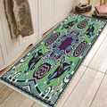 Tappeto passatoia mandala boho in flanella viola e turchese con nappe decorative - 40x60cm / Mandala Viola
