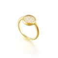 925 silver gold plated ring featuring a unique honeycomb pattern with clear crystals - US 5 / Honeycomb Hollow Style (KR54460-KC)