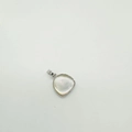Irregular white mother of pearl teardrop pendant with silver trim for jewelry making - Oval-Silver (White Shell)