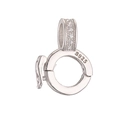 Anhänger-Verschluss aus S925 Sterlingsilber mit funkelnden weißen Zirkonsteinen - Weißgold