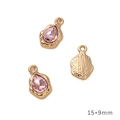 Ciondoli a cuore in cristallo rosa Y2K con base dorata, charm per gioielli 15x9mm - Goccia Colore AB Oro Cristallo Rosa