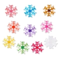 Set of 10 colorful snowflake embroidered patches for DIY clothing decoration and repair - Snowflake Set 3 (10 Pieces)