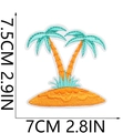 Detailed embroidery texture of palm tree patch with clear dimensions for DIY crafts - Palm Tree