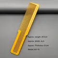 Detail view of yellow hair styling comb with precise 20cm scale and dimensions measurements - AH-10