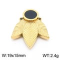 Colgante de trébol dorado con incrustación negra, 19x15mm para creación de joyas DIY - Estilo de Hoja de Trébol (KLJ7897-Z)