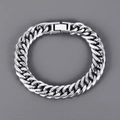 Poliertes 12mm Edelstahl-Panzerarmband mit sicherem, quadratischem Klappverschluss - Stahl (Breite 12mm)