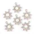 Pendenti a stella argentati con perla e strass per creazione gioielli fai da te - Stella
