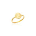 Bague ouverte en acier inoxydable doré 18K avec motif de lune gravé style minimaliste - US 6 / 3716-Or-Motif de Lune