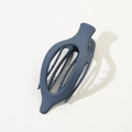 Flat oval hair clip in matte greyish blue with strong grip teeth and minimalist design - Matte Navy Blue