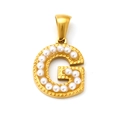 18k gold plated letter G pendant with inlaid pearls for necklaces and bracelets - Letter G Style (SP723G-G)